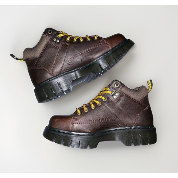 NEW Dr Martens Woodard Grizzly Leather Lace Up Boots Brown US Men’s Size 12 Doc - Picture 3 of 7